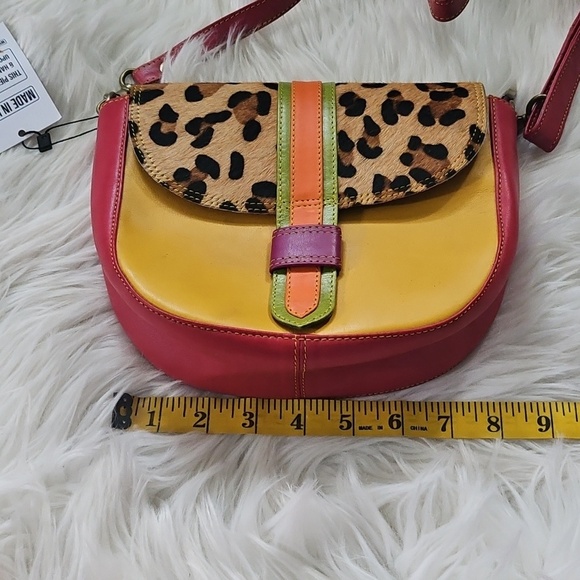 Folklore Couture Multi-Colored Leopard Print Crossbody NWT - Picture 10 of 13
